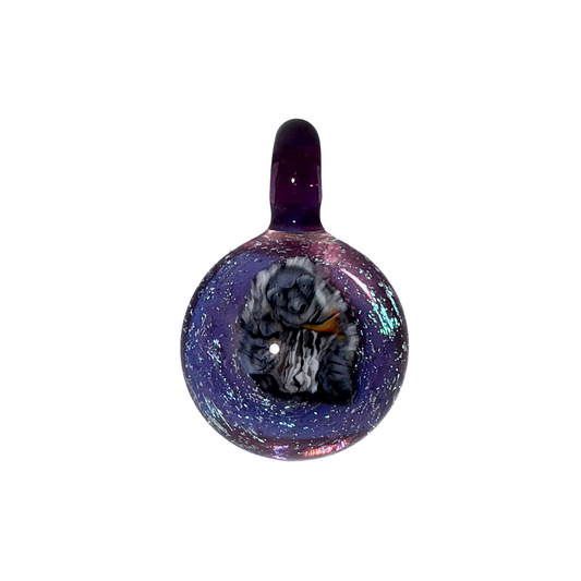 YETISTASH X FUTURE GLASS ART -  Purple Dichroic Gorilla Yeti Millie Pendant
