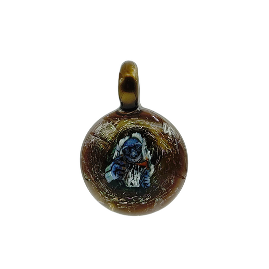 YETISTASH X FUTURE GLASS ART -  Electrum Dichroic Yeti Millie Pendant